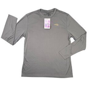 Reel Life Jax Beach Fishing Shirt Mens Medium M Gray Long Sleeve Performance UV